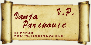 Vanja Paripović vizit kartica